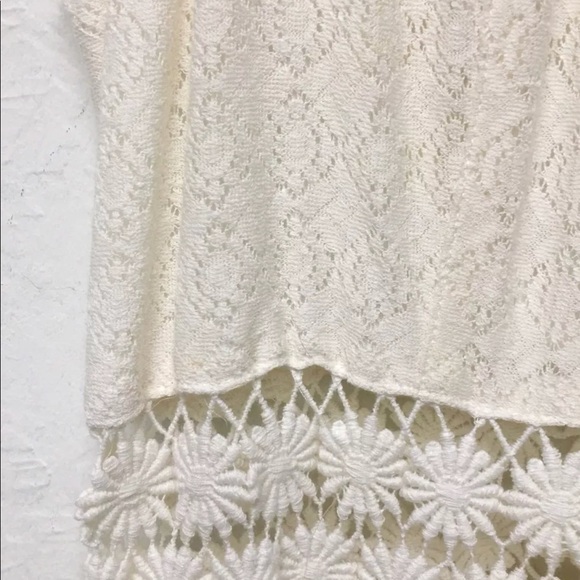 Free People Ivory Floral Daisies Dress Size 12 L Mini Cutout Taylor Swift Cute - Picture 9 of 9